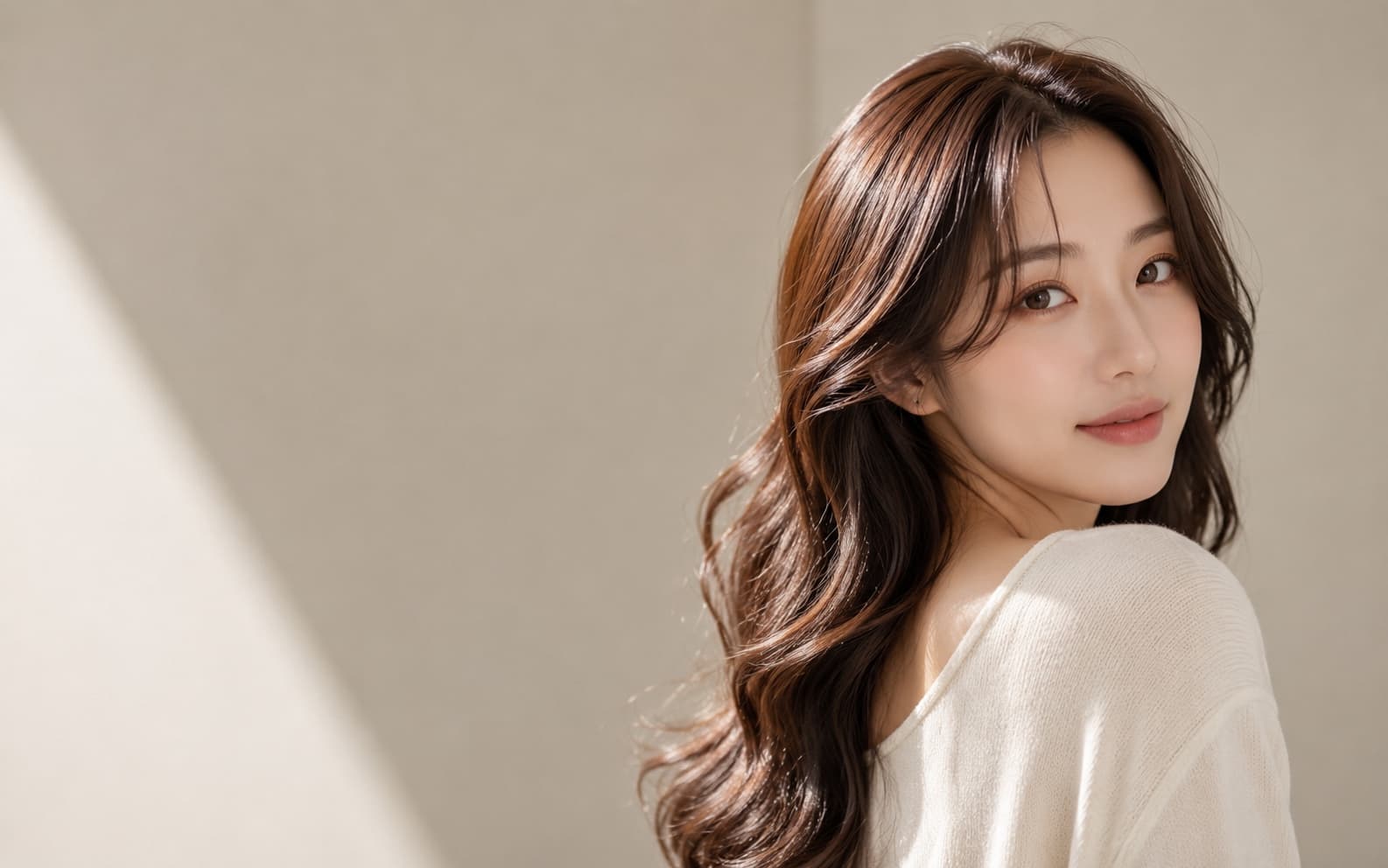 봄날헤어 시술의 결과 — 윤기 있는 헤어 디테일