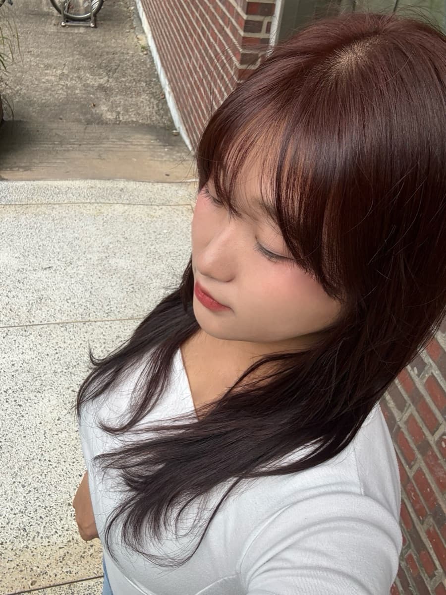 내추럴 롱 헤어 컬러